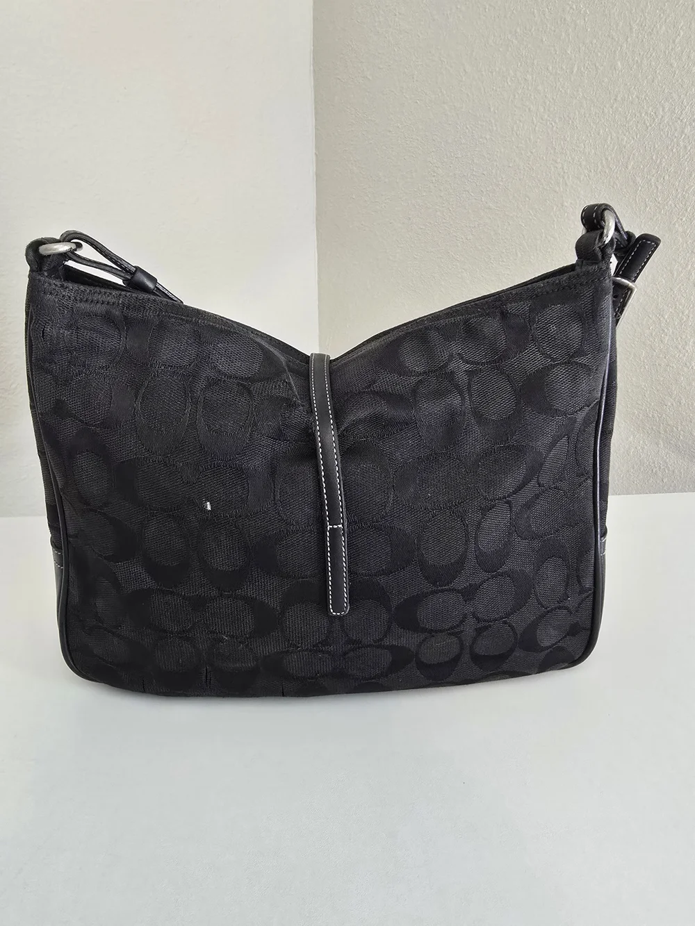 Coach Black Signature Canvas Shoulder Bag